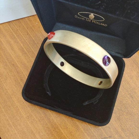 David Lee Holland 18k gold rare gemstone bracelet - Picture 1 of 15